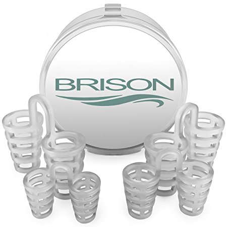 Anti Snoring by BRISON - Stop Snore Nose Vents Sleep Aid Device for Natural and Comfortable Sleep, Instant, Fast and Safe Snore Relief / Set of 4 and Travel Case