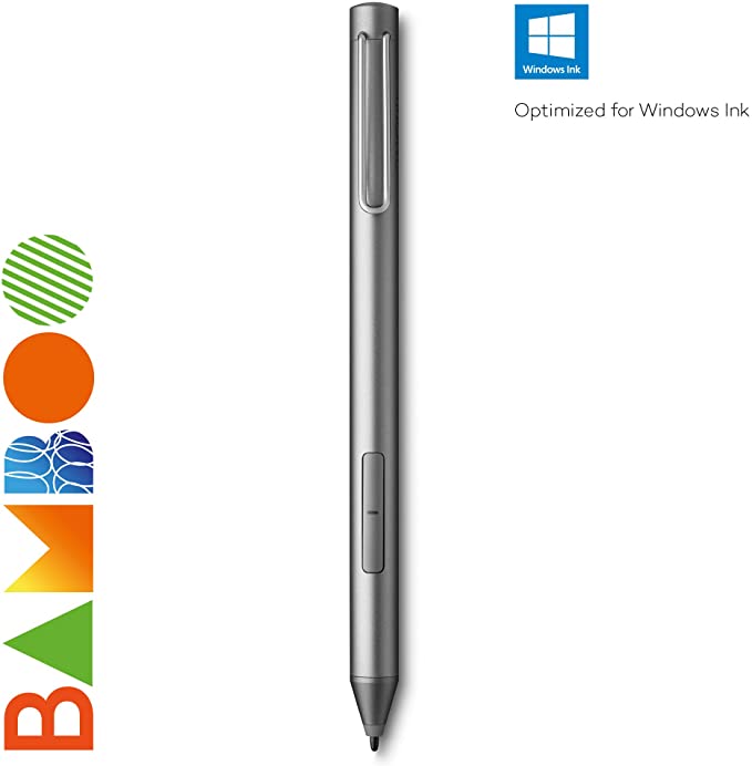 Wacom Active Stylus Bamboo Ink 2ND Generation Grey 4, 096 Pressure Levels Compatible with Touchscreen Devices with Microsoft Windows 10 and Windows Ink Certification