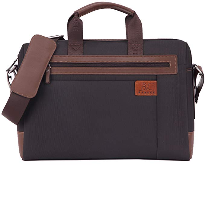 Banuce Men's Briefcase Laptop Waterproof Oxford Nylon Shoulder Messenger Bag 14 inch Laptop Business Tote