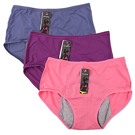 Women Mesh Holes Breathable Leakproof Period Panties Mulit Pack US Size XXS-XL/8