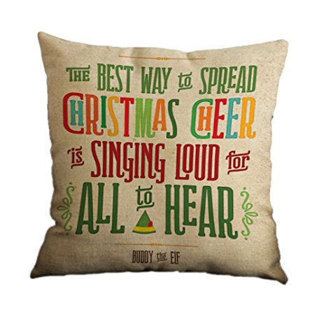 Nunubee Christmas Festival Cotton Linen Pillow Case Cushion Cover Decor Home Sofa Bed Pillowcase A