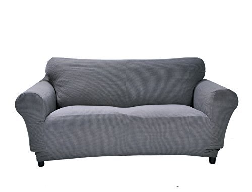 Chunyi Jacquard Sofa Covers 1-Piece Polyester Spandex Fabric Slipcover Loveseat Gray