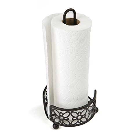 Mind Reader Free Standing Metal Paper Towel Holder, Black