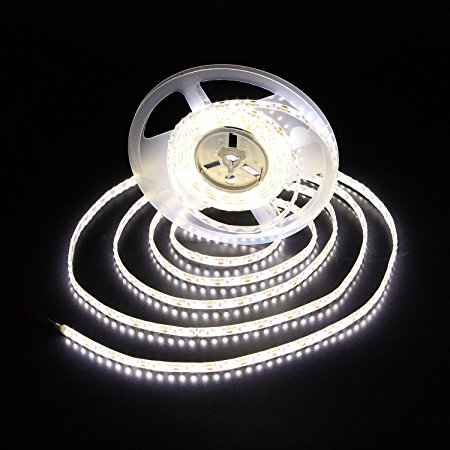 Alilighting 12V 16.4-Feet (5 Meter) IP62 Waterproof LED Strip Lights, 4000K Daylight White