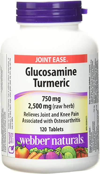 Webber Naturals Glucosamine Turmeric, 750 Mg/2500 Mg 120 Count
