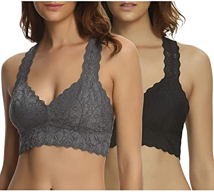 Felina Women's Lace Racerback Bralette (Pack of 2)