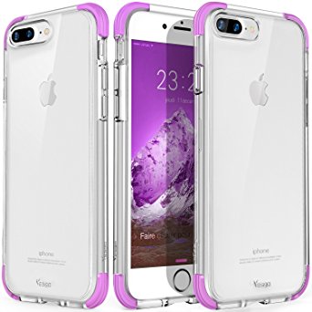 iPhone 8 Plus Case, Clear iPhone 7 Plus Case Cover Crystal Shock-Absorption Soft TPU Bumper and Anti-Scratch Ultra Slim Case (Pink Mauve)