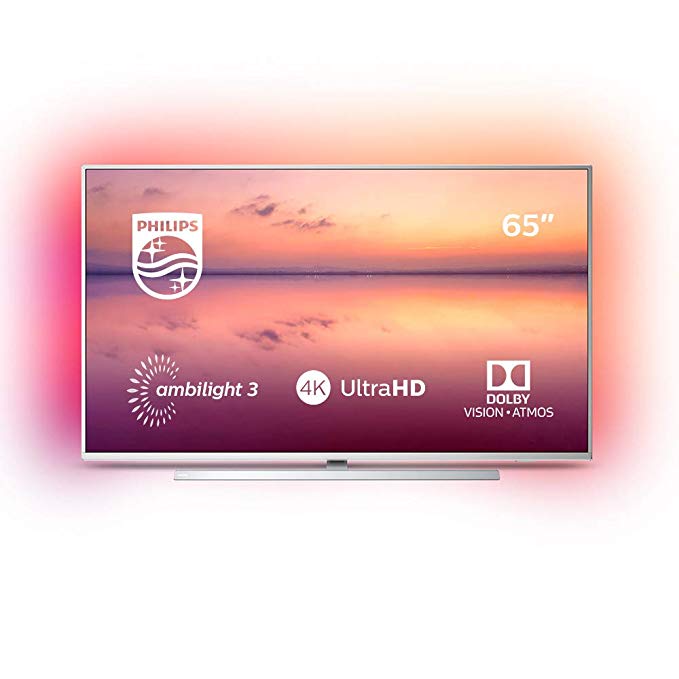 Philips 65PUS6814/12 65-inch 4K UHD Smart TV with Ambilight, HDR 10 , Dolby Vision, Dolby Atmos, Alexa Built-in - Silver (2019/2020 Model)