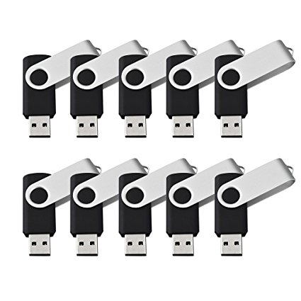 KEXIN 100pcs 1GB USB Flash Drive - Bulk Pack - Memory Stick USB2.0 Swivel Design Black