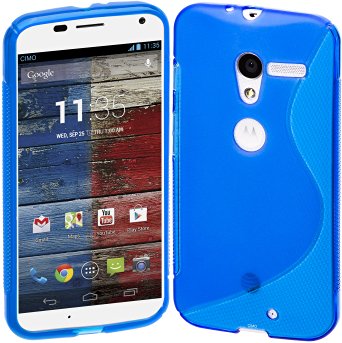 Motorola Moto X (1st Generation) Case, Cimo [Wave] Premium Slim TPU Flexible Soft Case For Motorola Moto X (1st Generation, 2013) - Blue