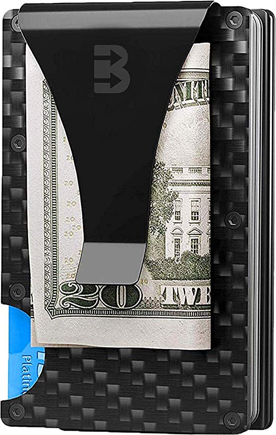 Carbon Fiber Money Clip Wallet - Minimalist Rfid Blocking Wallet