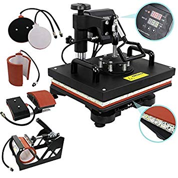 ZENY Digital Heat Press Transfer 5 in 1 Swing Away Heat Press Machine for T-shirt Mug Hat Plate Cap (5-in-1)