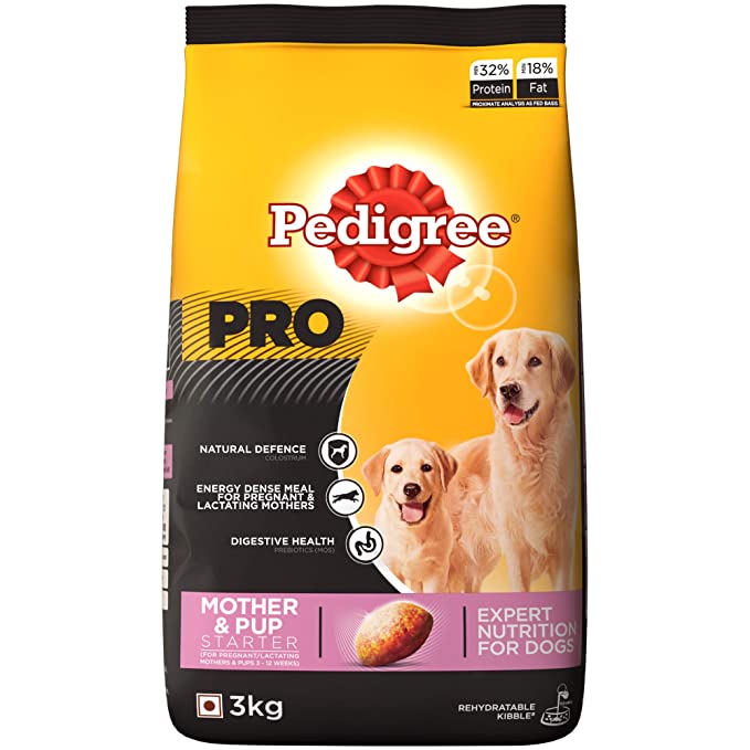 Pedigree PRO Expert Nutrition Lactating/Pregnant Mother & Pup (3-12 Weeks) Dry Dog Food, 3kg Pack