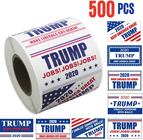 Aatriet Trump Sticker, Donald Trump Sticker 2020, Patriotic Decoration Election Theme Decoration, Keep America Great, Make America Great Again, Trump Decal, 1.18”1.97”, 500Pcs 8 Patterns