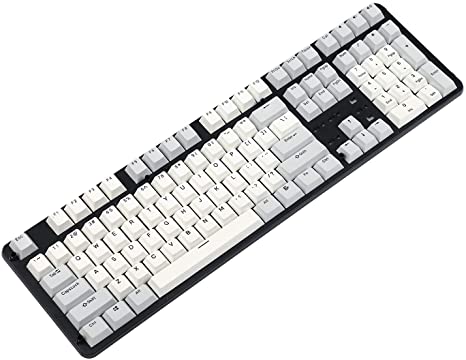 YMDK 108 PBT Cherry Profile Double Shot Black Gray Non Shine Through for Standard ANSI 104 87 61 MX Mechanical Keyboard (Only Keycap)