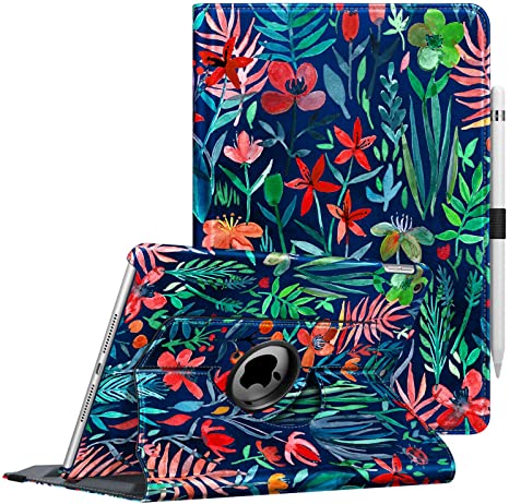 Fintie Case for iPad 7th Generation 10.2 Inch 2019-360 Degree Rotating Smart Stand Protective Back Cover, Supports Auto Wake/Sleep for iPad 10.2" 2019 Tablet, Jungle Night