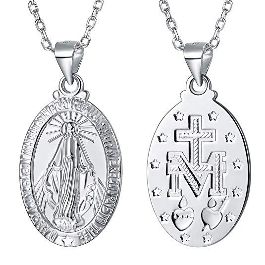 FaithHeart Virgin Mary & Baby Jesus Pendant Necklace 925 Sterling Silver Religious Christian Fine Jewelry (2 Styles)