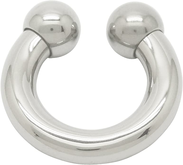 ACE Surgical Steel Large Gauge Body Piercing Ring Horseshoe Circular Barbell 00g/0g/2g/4g/6g/8g