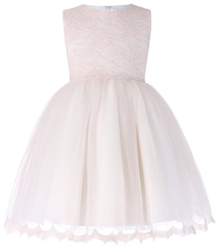 GRACE KARIN Sleeveless Lace Princess Wedding Dress for Girls