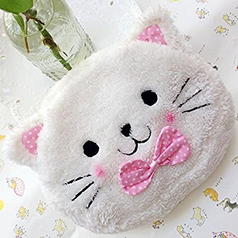 Cute Lovely Soft Plush Cat Case Bag in Bag Cosmetic Makeup Bag Pouch