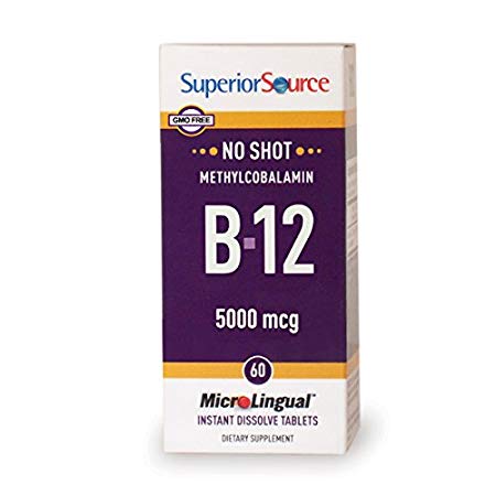 Superior Source Shot Methylcobalamin B12 5000mcg (60 MicroLingual® Instant Dissolve Tablets)
