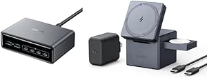 Anker Prime Charger 200W 6-Port with Anker 3-in-1 Cube with MagSafe, 15W Max Fast Charging Stand