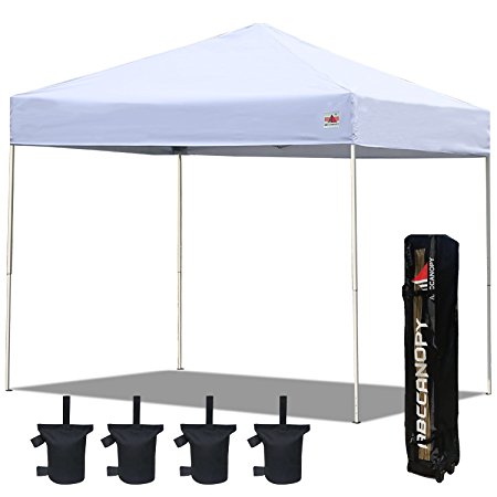 ABCCANOPY 10x10 Straight Leg Easy Pop Up Canopy Party Tent Portable Event Outdoor Canopy With Carry Bag Bonus Weight Bag