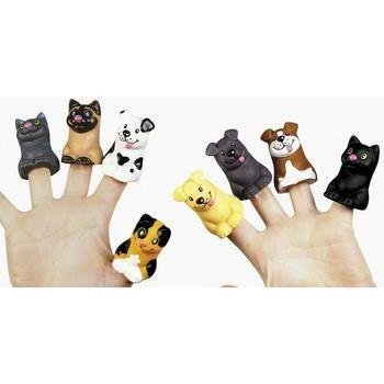 Two Dozen Cat and Dog Finger Puppets (1-Pack of 24)