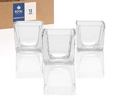 Royal Imports Candle Holder Glass Votive for Wedding, Birthday, Holiday & Home Decoration, European Style, Set of 12 - Unfilled