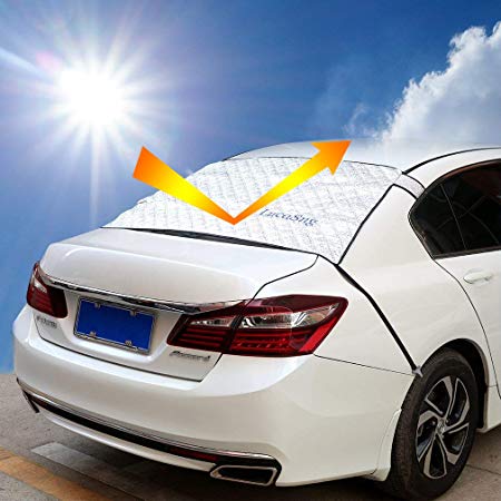LucaSng Rear Windshield Sunshades/Snow Cover,55.5"x30.7" Sun shade Protector Shield Guard fit for Sedan Car
