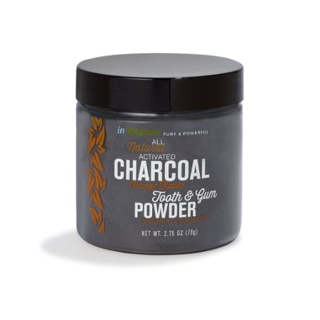 Natural Whitening Tooth and Gum Powder with Activated Charcoal 275oz - Orange New Packaging and Flavors