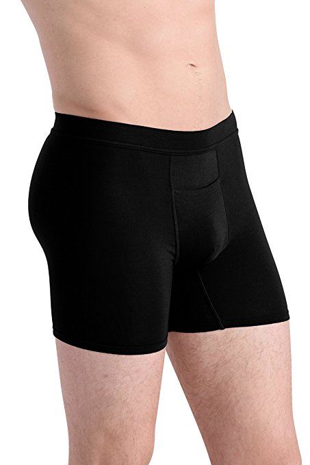 Comfortable Club Men's Bliss Modal Microfiber Boxer Briefs Underwear with Fly