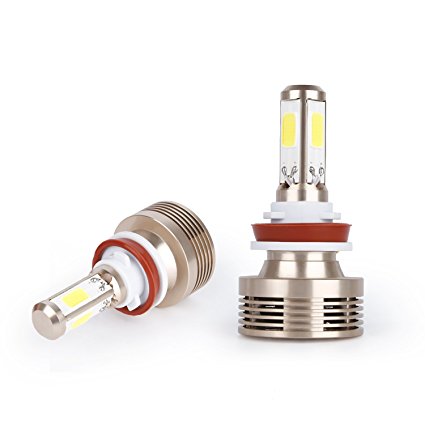 Catuo LED Headlight Conversion Kit - All Bulb Sizes -6,400Lm 6K Cool White COB LED - Replaces Halogen & HID Bulbs (H11)