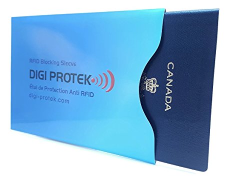 RFID Blocking Passport Sleeve - (Blue) Anti Theft RFID Protection Holder - RFID Shield Case - Your Best Travel Safety Precaution (Pack of 1 Blue).