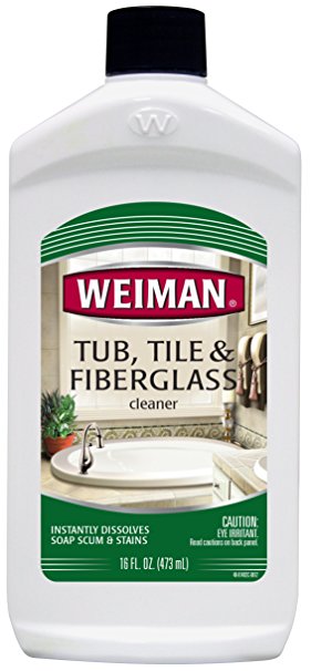 Weiman Fiberglass Cleaner for Bathrooms, 16-Ounce Bottle