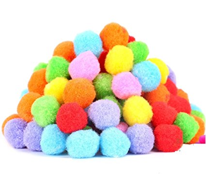 PET SHOW 1.8" Soft Cat Toy Balls Kitten Toys Pompon Ball Assorted Color