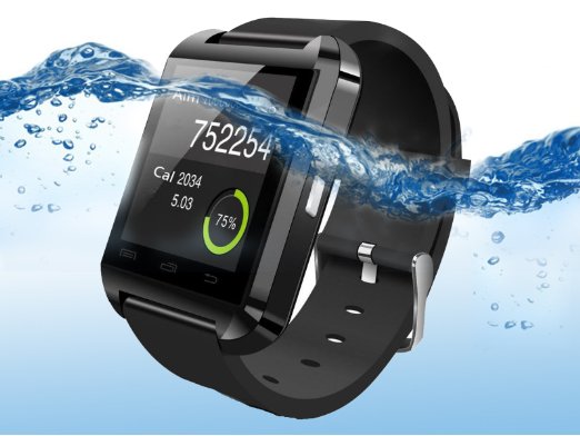 Black Waterproof Bluetooth Wrist Smart Watch Phone Mate Handsfree Call For Smartphone Outdoor Sports Pedometer Stopwatch