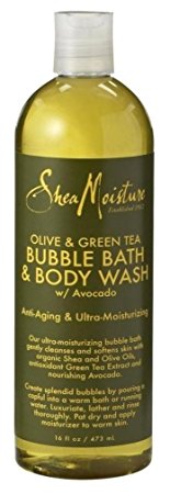 Shea Moisture Bubble Bath & Body Wash 16 Ounce Olive & Green Tea (473ml) (2 Pack)