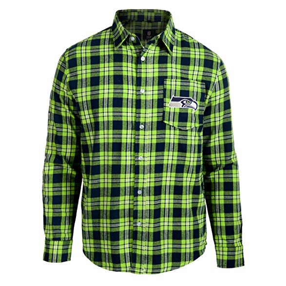 NFL Football 2015 Wordmark Basic Flannel Long Sleeve Shirt - Pick Team