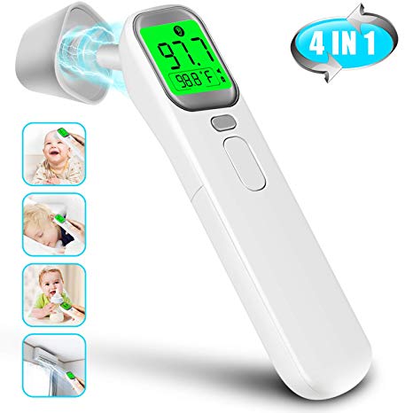 Baby Forehead and Ear Thermometer for Fever - Medical Infrared Temporal Temperature Digital Thermometer for Infant Kids Children Adults Body(No Touch Version)