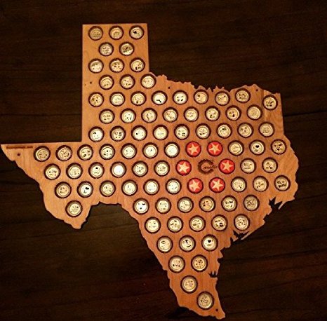 State Beer Cap Map - as seen on The Today Show (Texas)