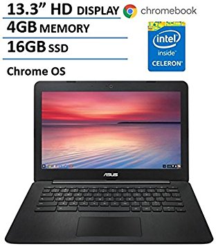 Asus 13.3" HD Display Chromebook Computer (Intel Dual Core Celeron Up to 2.41Ghz CPU, 4GB RAM, 16GB SSD, Bluetooth, HD Webcam, HDMI, WIFI, USB 3.0, 1" Thin, Chrome OS) (Certified Refurbished)