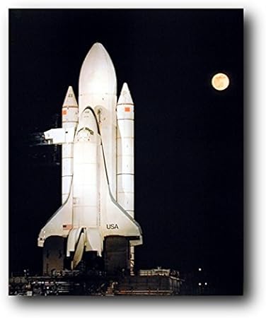 Wall Decor Picture - NASA Space Shuttle Night Moon Astronaut Rocket Educational Art Print Poster (16x20)