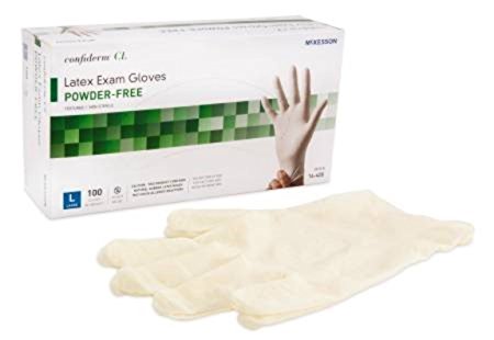 Mckesson Confiderm Non-sterile Powder-free Latex Exam Gloves, Large - Case of 1000 (100 Per Box, 10 Boxes Per Case)