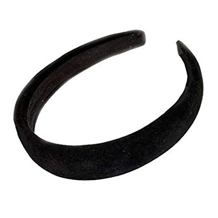 Black Padded Velvet Alice Hair Band Headband 2.5cm by Inca