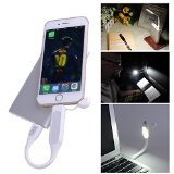 Laptop Computer USB Keyboard Light Lamp with Lightning Charging Port for iPad iPhone 55C5S66 Plus - Best Portable Led Book Reading Light - Mosquito Repellent Lights - Lifetime Warranty White