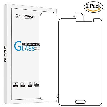 [2 Pack] Orzero For Samsung Galaxy On5 Tempered Glass Screen Protector 0.26mm Clear 2.5D Arc Edges 9 Hardness High Definition Anti Glare Anti Fingerprint [Lifetime Replacement Warranty]