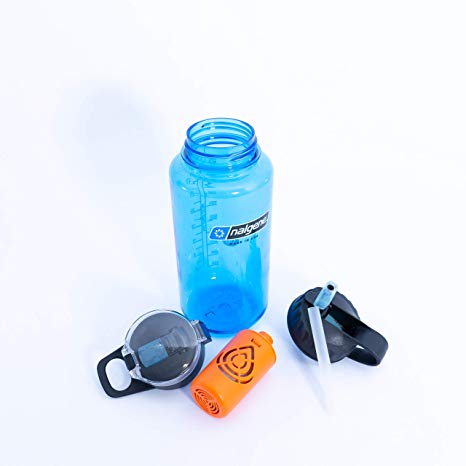 The Outdoor Answer | Nalgene Compatible Water Filter System | Filter Straw Lid Combo Fits Nalgene 32 oz Wide Mouth Bottles | American Made Nano Filter Removes 99.9999% of Fresh Water Contaminants