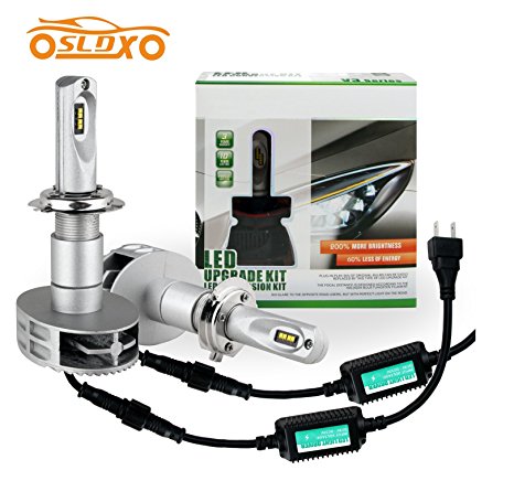 SLDX Led Headlight Bulb Conversion Kit 5700K Daylight White 50w 7200LM Philips LED Foglight Car Exterior Lamp -3 Years Warranty H7