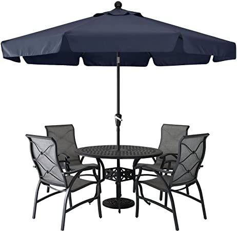 ABCCANOPY 9FT Outdoor Table Market Umbrella Patio Umbrella with Tilt and Crank for Garden, Deck, Backyard and Pool, 8 Ribs 12 Colors, Navy Blue